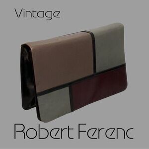 ROBERT FERENC for Frenchy of California Vintage 1980s Color Block  Leather Bag